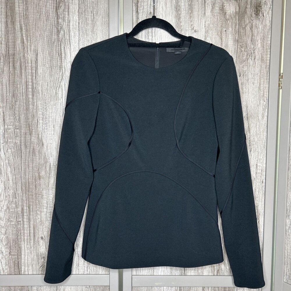Alexander Wang Top Peplum Lined Long Sleeves Black Color Size 6